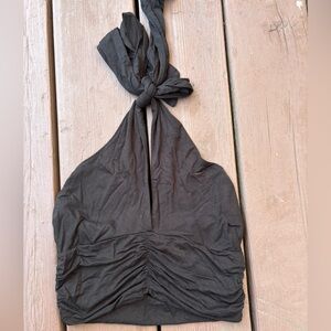 Final Touch Black Halter Tie Top